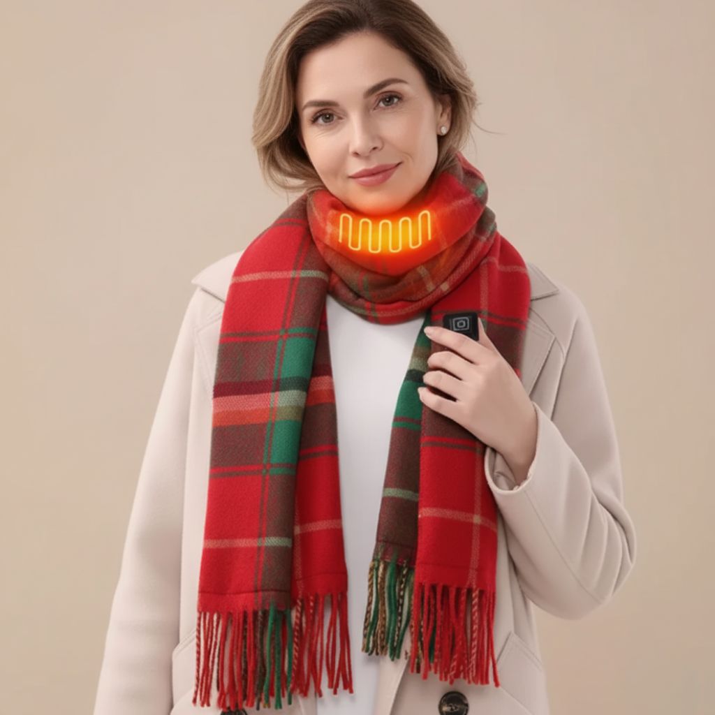 Heated Scarf – Crimson Plaid