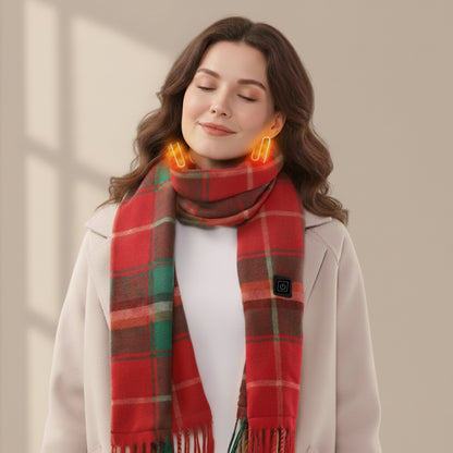 Heated Scarf – Crimson Plaid